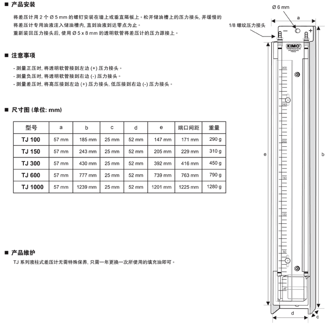 TJ系列u型壓差計(jì)